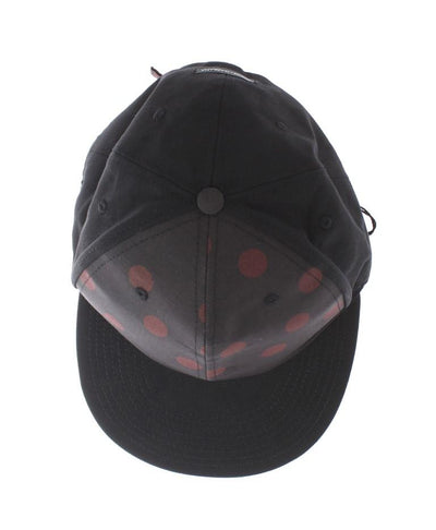 Black Red Polka Dot Cotton Flat Bill Cap