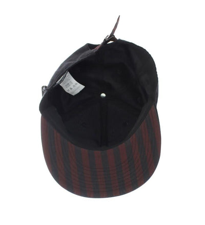 Black Red Polka Dot Cotton Flat Bill Cap