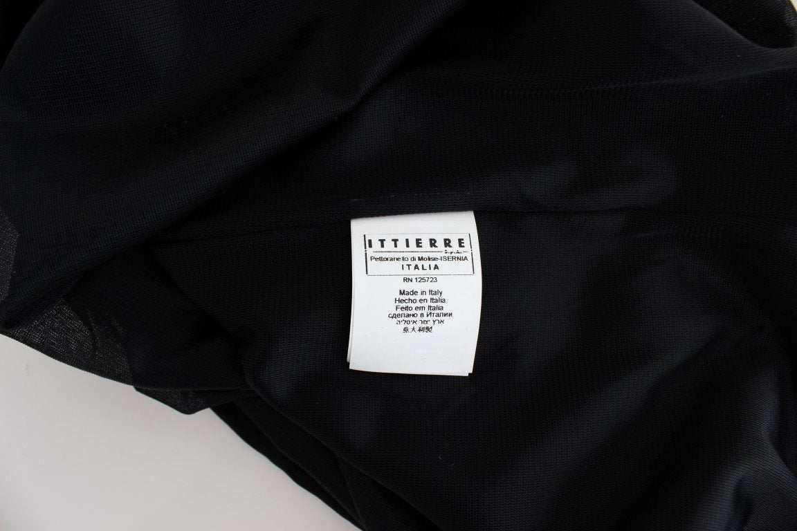 Black Mini Jersey Shift Belted Dress