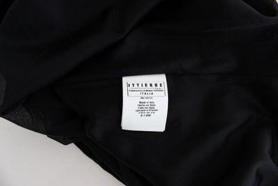 Black Mini Jersey Shift Belted Dress