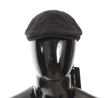 Black Cotton Newsboy Cap