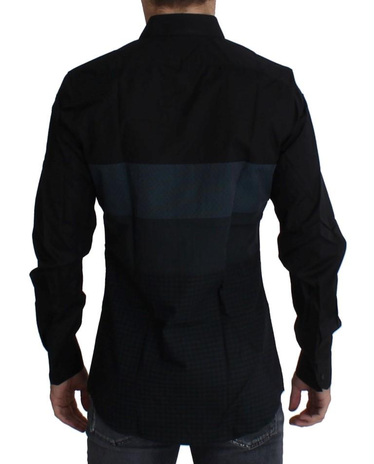 Black Checkered Slim Fit GOLD Casual Shirt