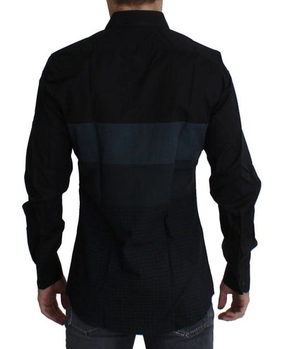 Black Checkered Slim Fit GOLD Casual Shirt