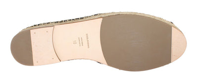 Gold Sequined Logo Loafers Espadrilles