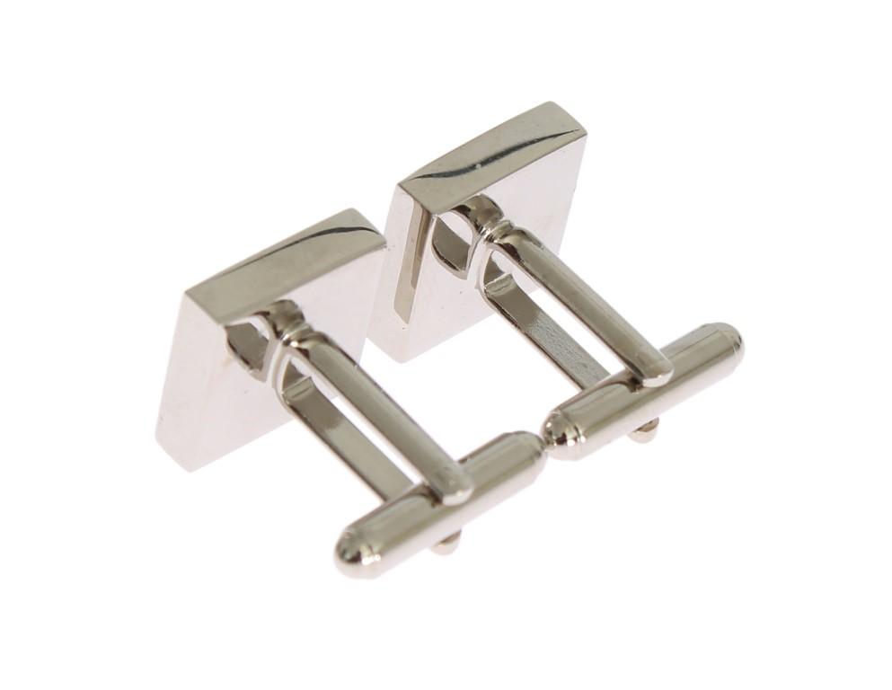 Silver Brass Square Red Stone Cufflinks