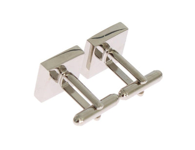 Silver Brass Square Red Stone Cufflinks