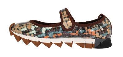 Brown Patent Leather Ballerina Shoes