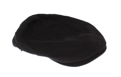 Black Cotton Newsboy Cap
