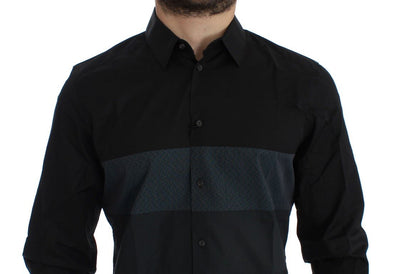 Black Checkered Slim Fit GOLD Casual Shirt