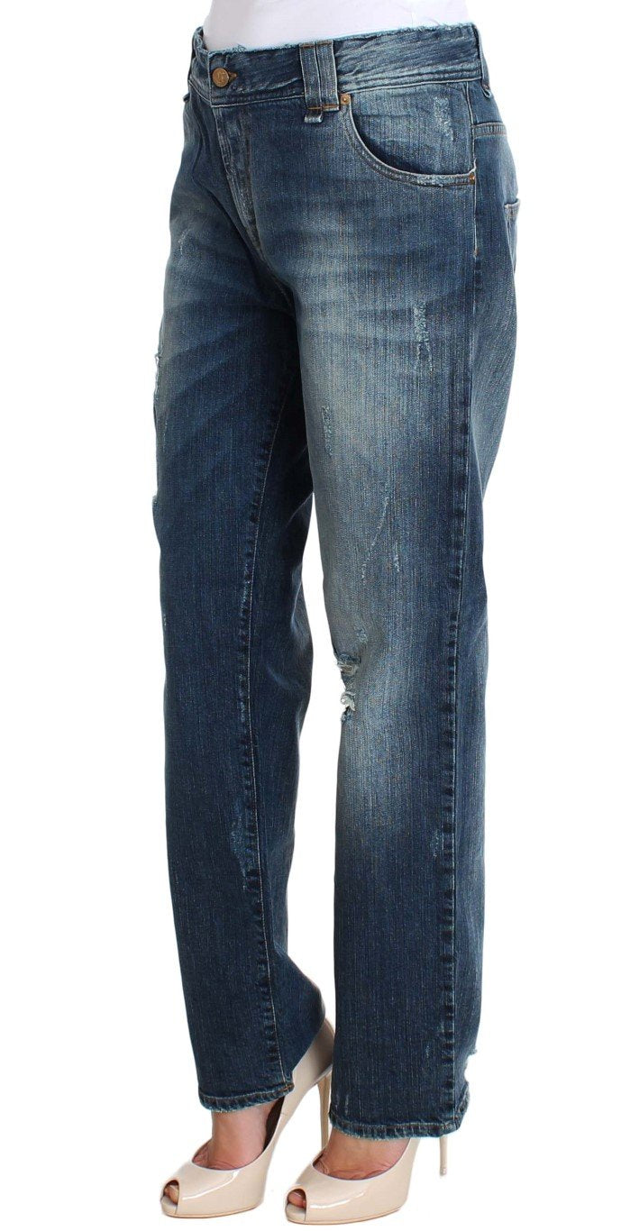 Blue Wash Cotton Stretch Relaxed Fit Jeans