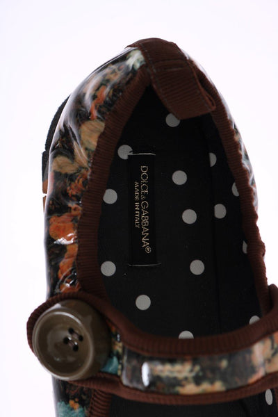 Brown Patent Leather Ballerina Shoes
