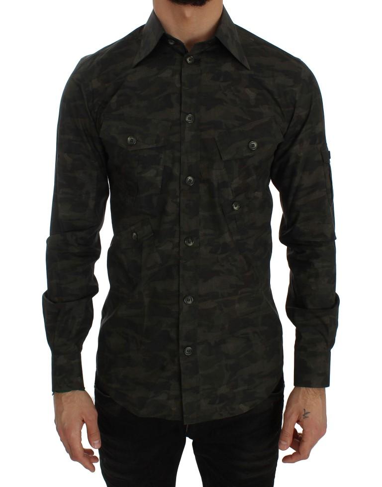 Military Green Cotton Casual Shirt