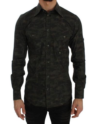 Military Green Cotton Casual Shirt