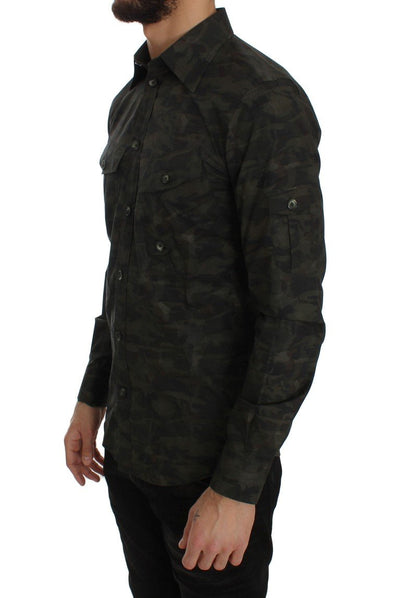Military Green Cotton Casual Shirt