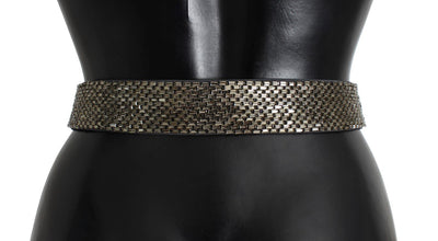 Crystal Buckle Sequined Waist Belt