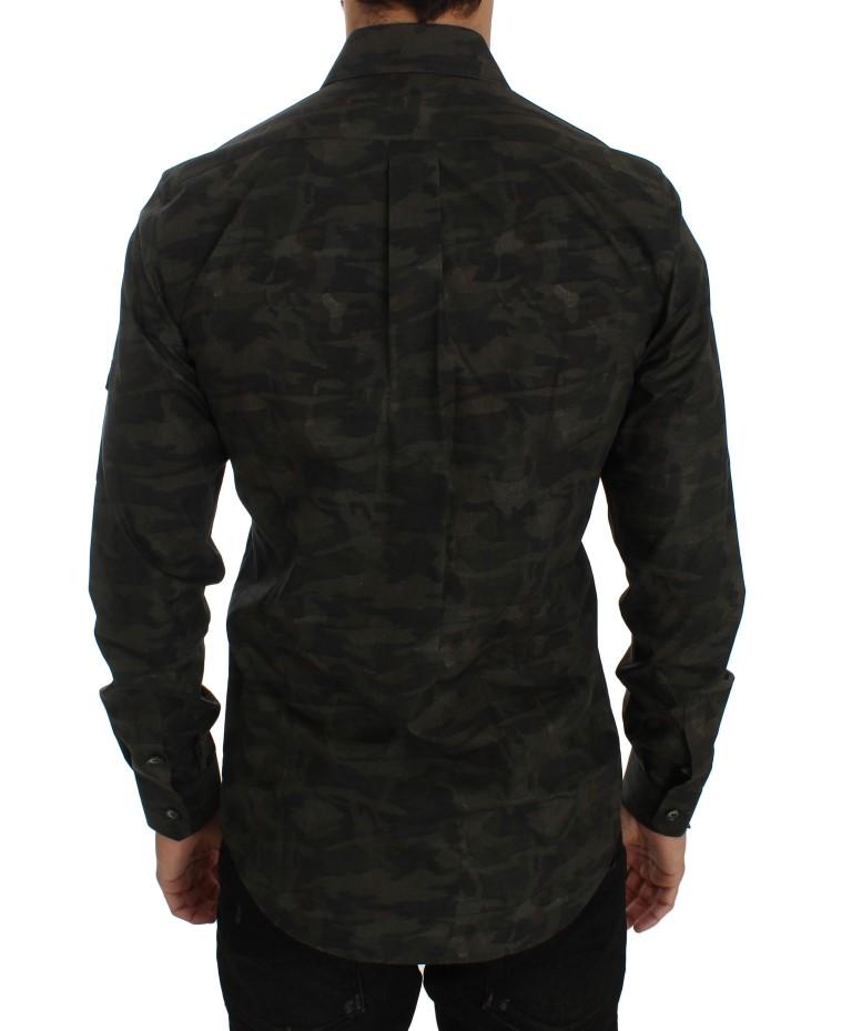 Military Green Cotton Casual Shirt