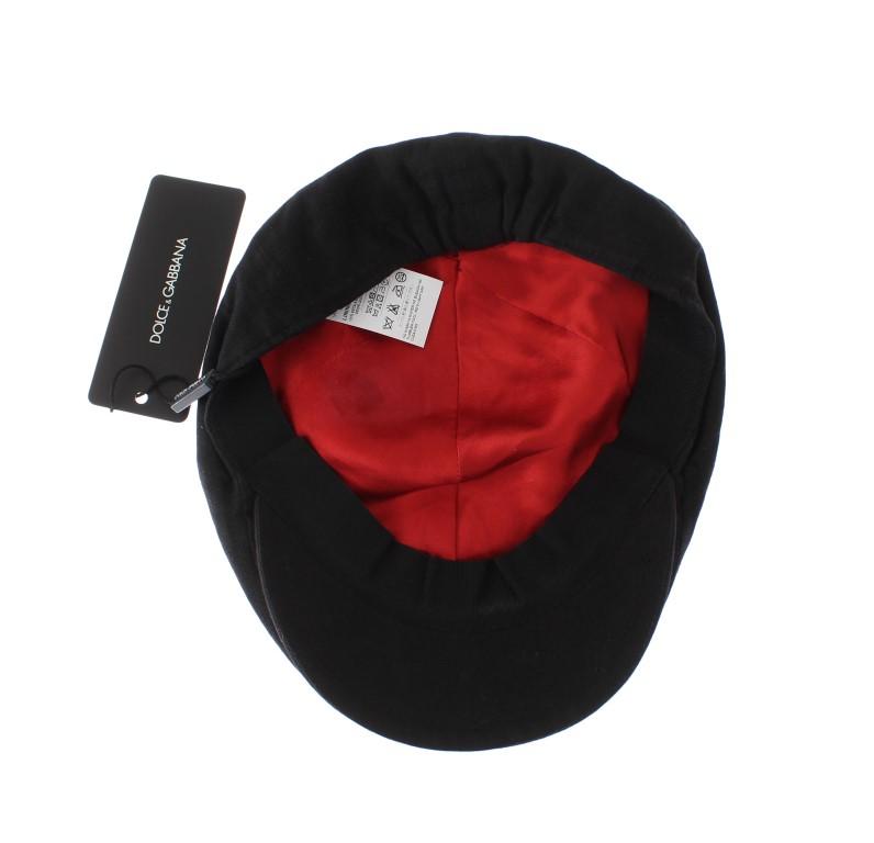 Black Cotton Newsboy Cap