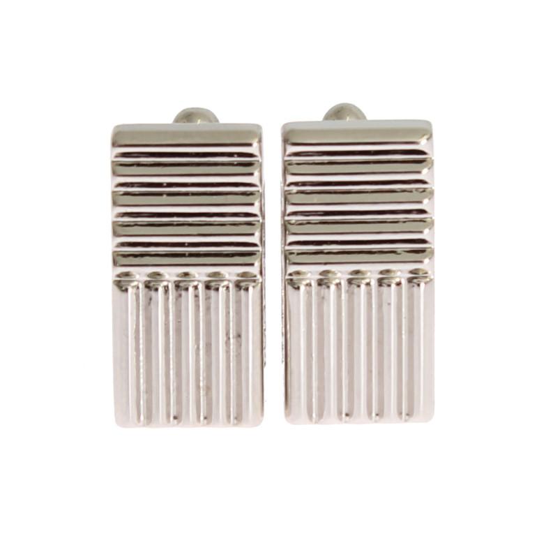 Silver Brass Rectangle Cufflinks