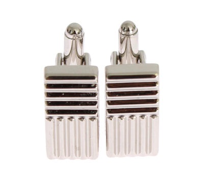 Silver Brass Rectangle Cufflinks