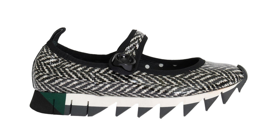 Black Patent Leather Ballerina Shoes