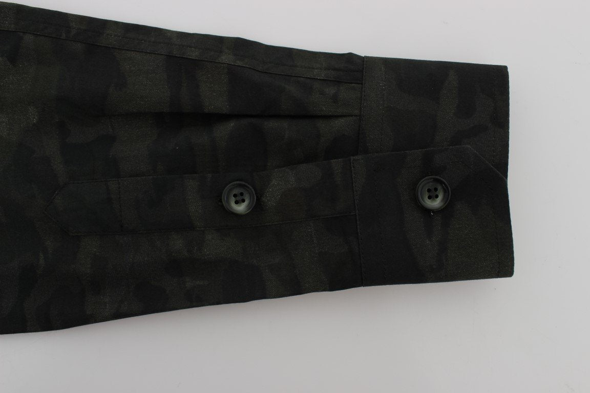 Military Green Cotton Casual Shirt