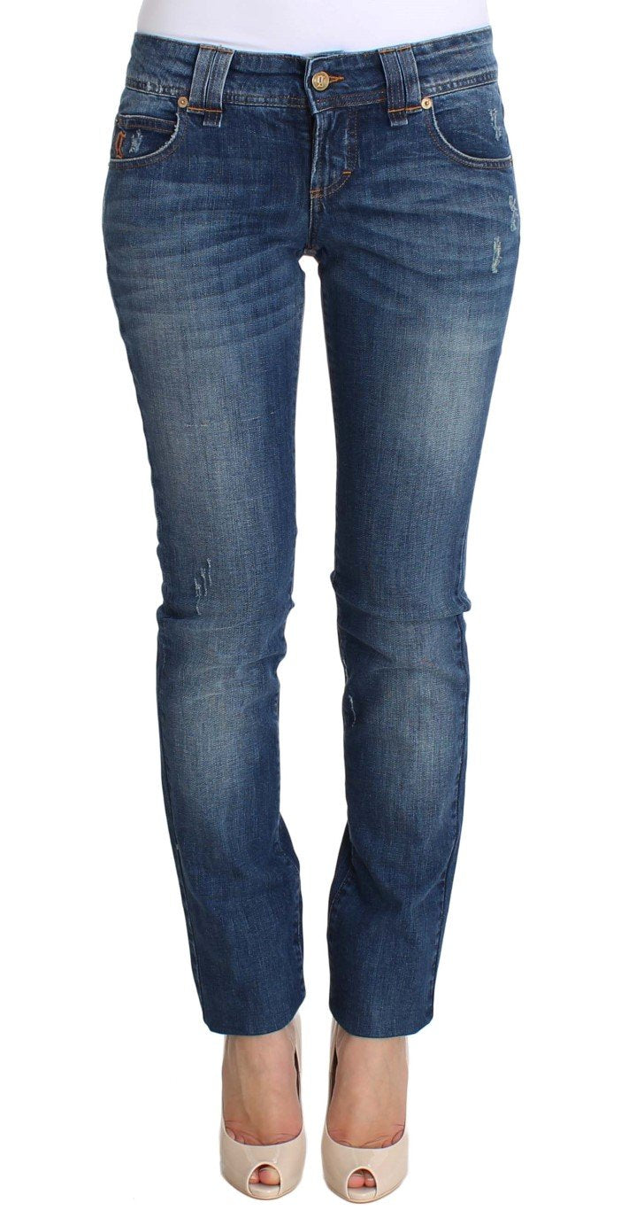 Blue Wash Slim Fit Cotton Stretch Denim Jeans