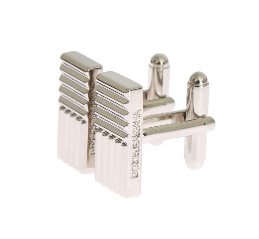 Silver Brass Rectangle Cufflinks