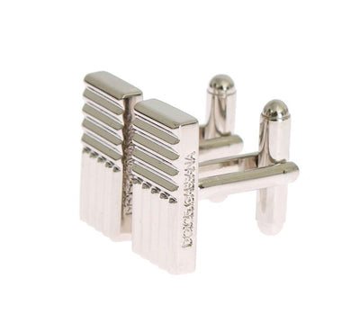 Silver Brass Rectangle Cufflinks