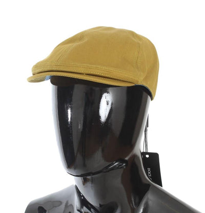 Yellow Cotton Newsboy Cap