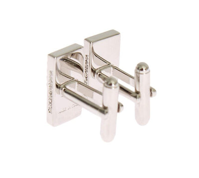 Silver Brass Rectangle Cufflinks