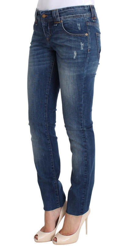 Blue Wash Slim Fit Cotton Stretch Denim Jeans