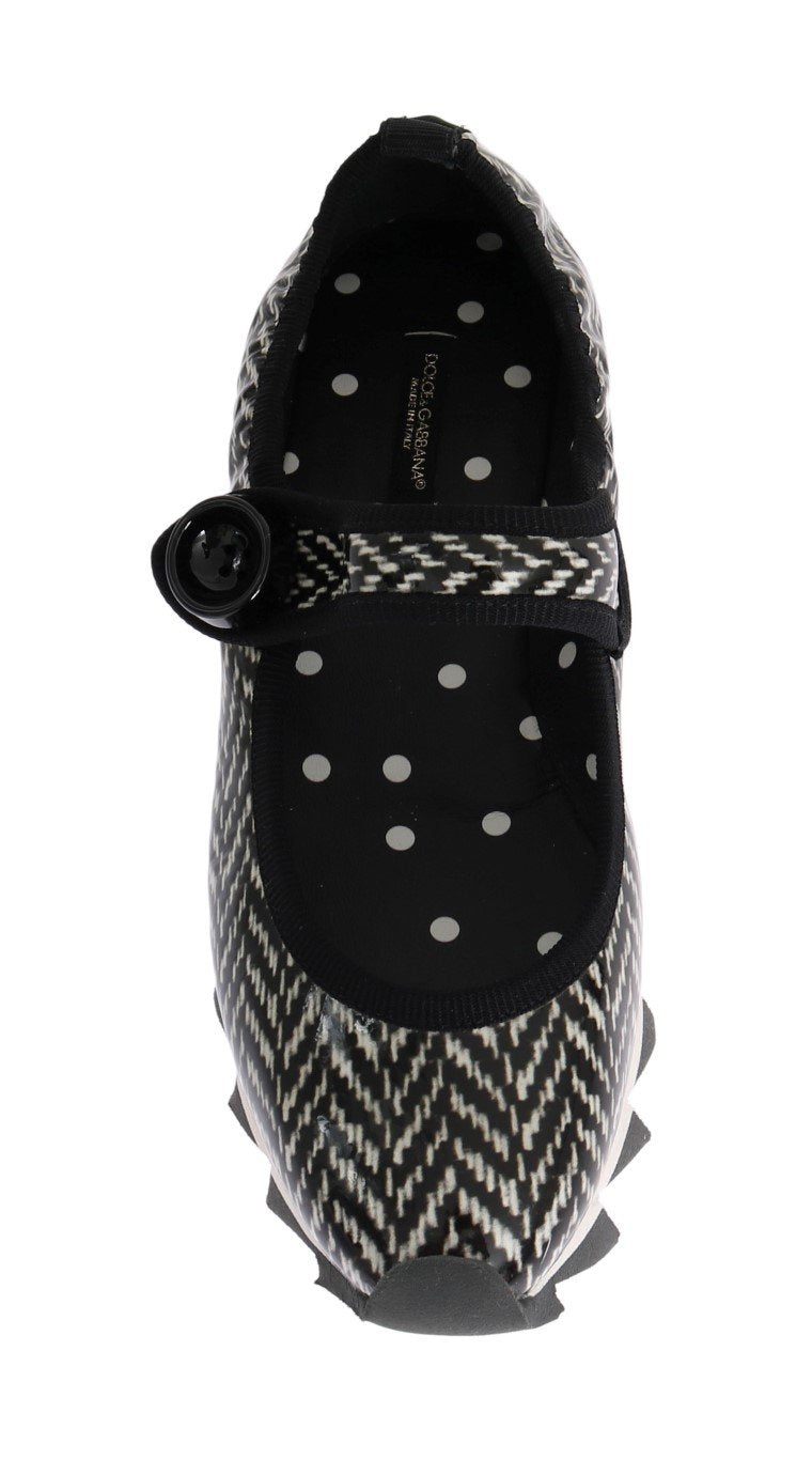 Black Patent Leather Ballerina Shoes