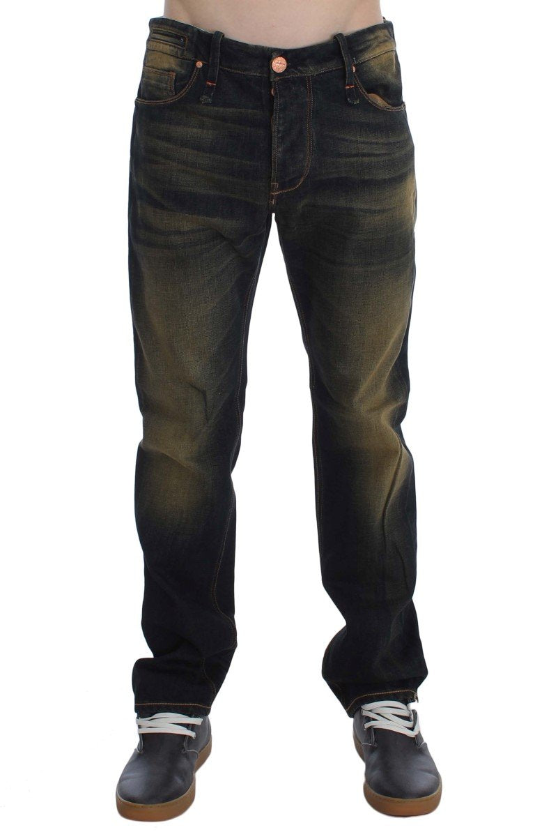 Blue Wash Cotton Regular Straight Fit Jeans