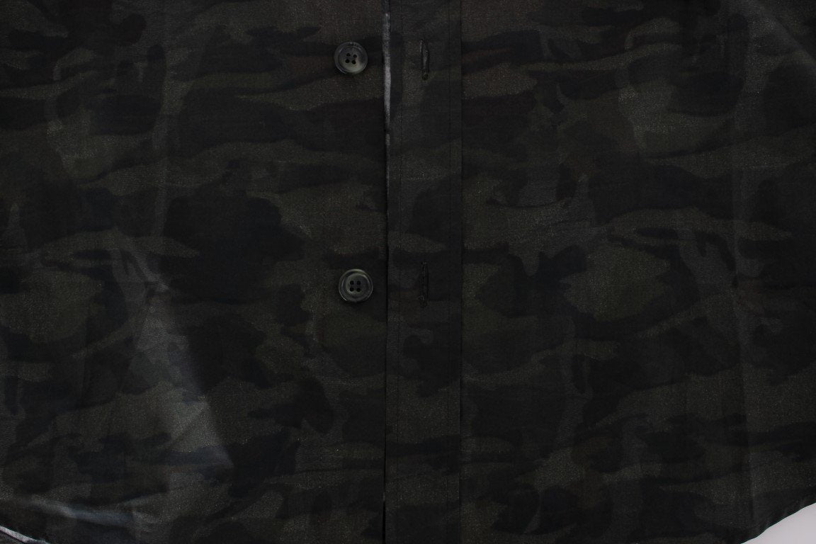 Military Green Cotton Casual Shirt