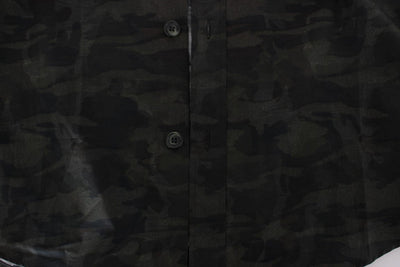 Military Green Cotton Casual Shirt