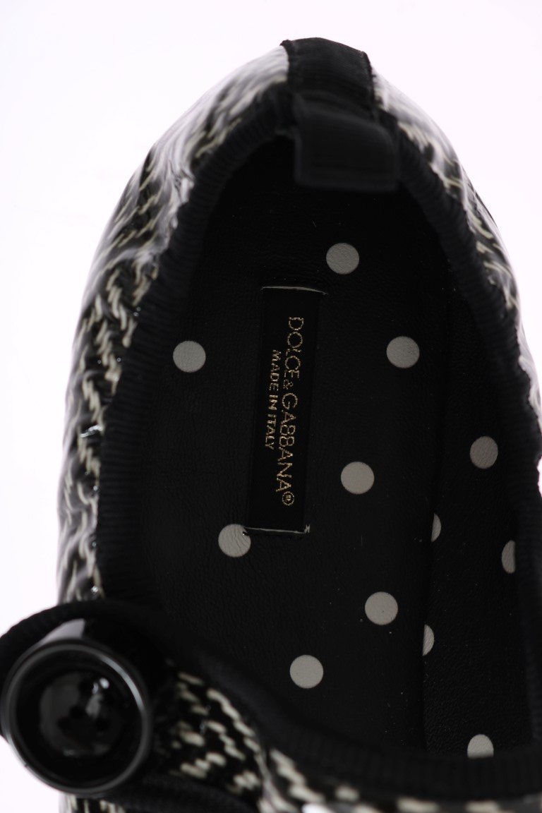 Black Patent Leather Ballerina Shoes