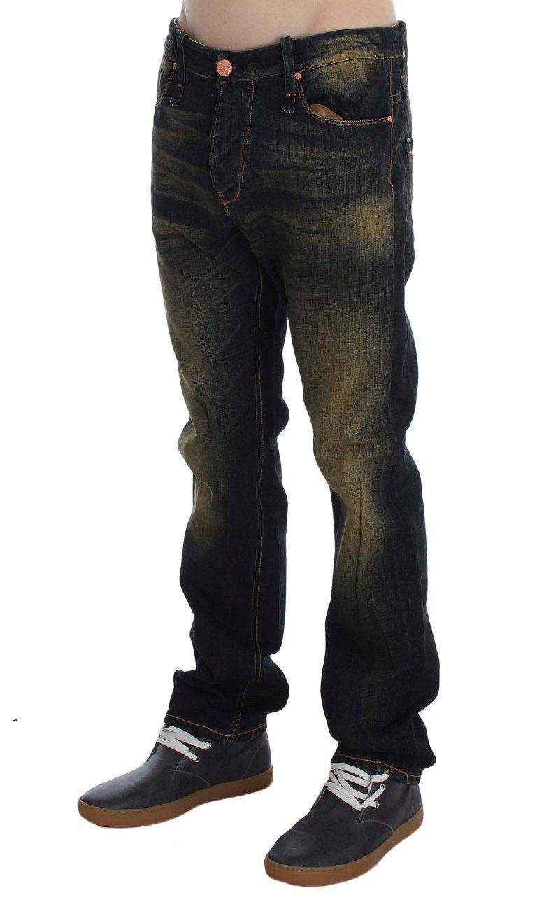 Blue Wash Cotton Regular Straight Fit Jeans