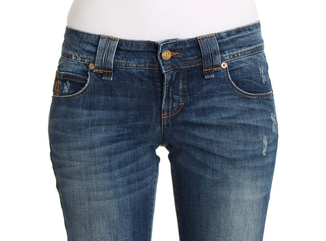 Blue Wash Slim Fit Cotton Stretch Denim Jeans