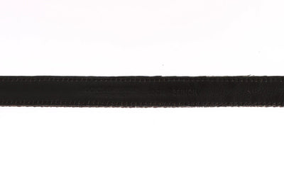 Brown Straw Leather Crystal Buckle Belt