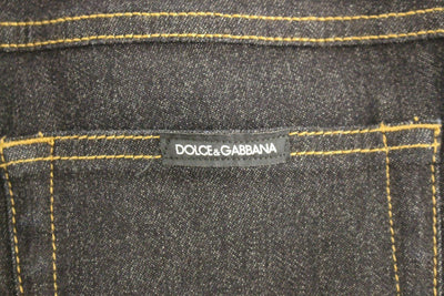Black Cotton Cropped Slim Fit Jeans Pants
