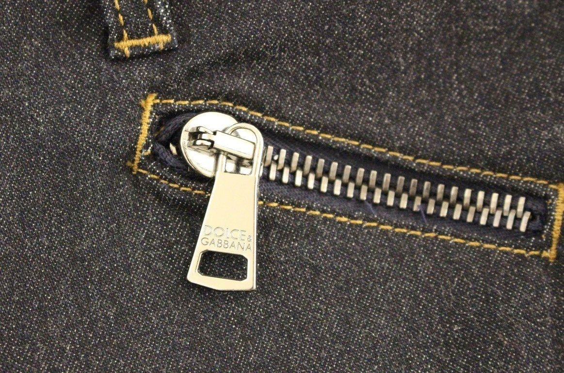 Black Cotton Cropped Slim Fit Jeans Pants