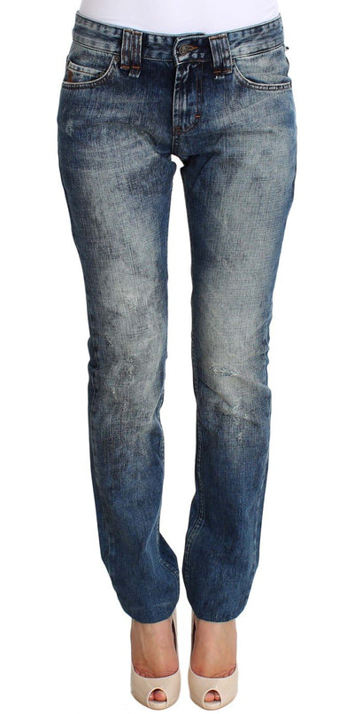 Blue Wash Skinny Slim Fit Cotton Denim Jeans
