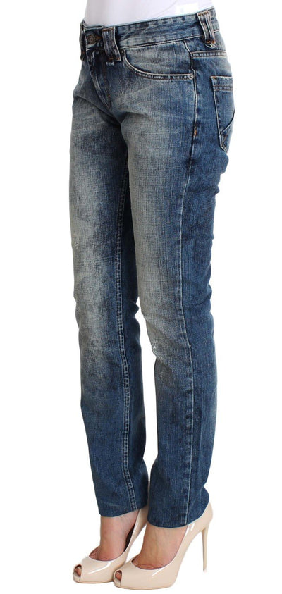 Blue Wash Skinny Slim Fit Cotton Denim Jeans