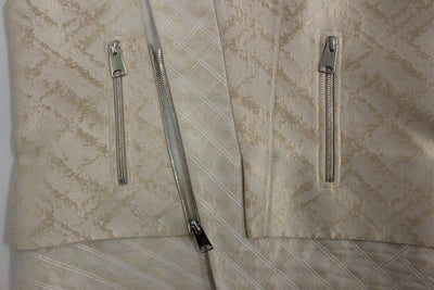 Beige brocade sleeveless jacket