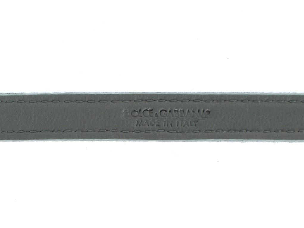 Blue Cotton Leather Crystal Buckle Belt