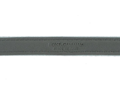 Blue Cotton Leather Crystal Buckle Belt