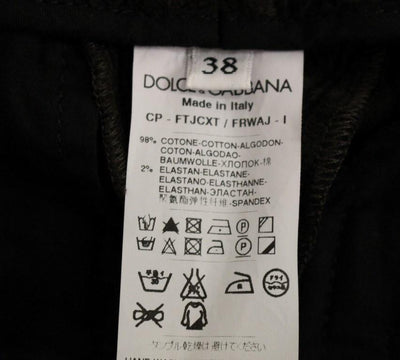 Brown Cotton Corduroys Cropped Jeans Pants
