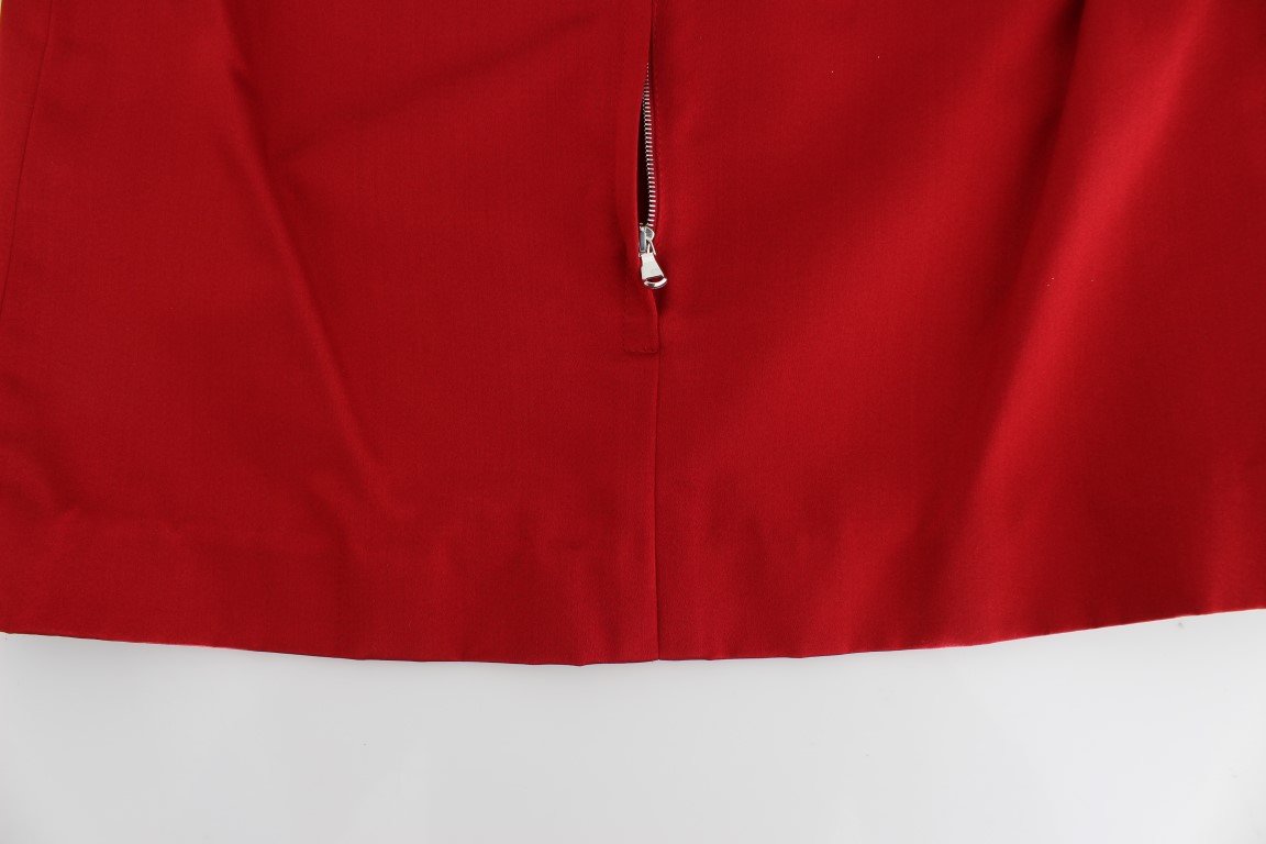 Red silk tank top