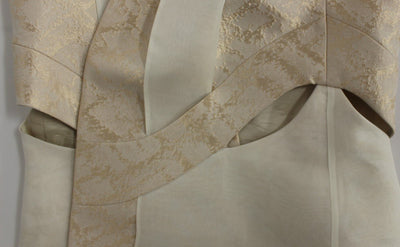 Beige brocade sleeveless jacket vest
