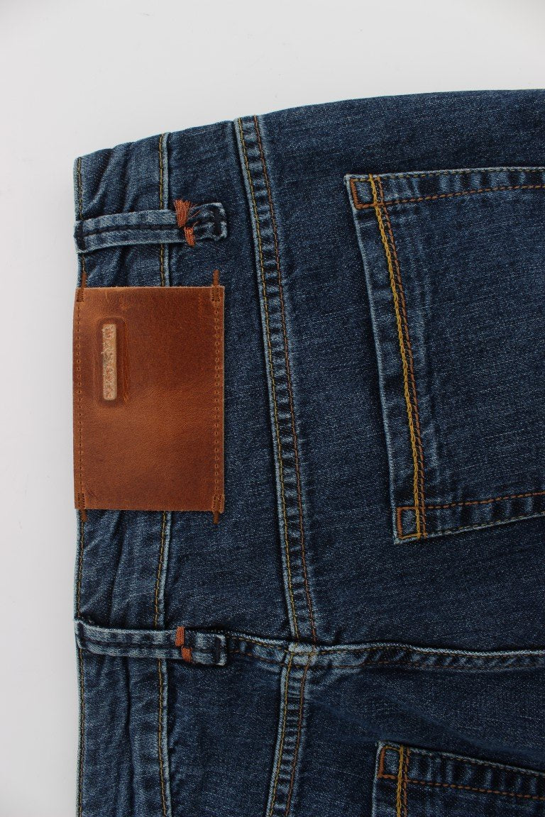 Blue Wash Cotton Stretch Slim Fit Jeans